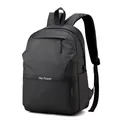 Waterproof black business laptop backpack with We Power logo and multi-pocket design - Black