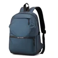 Water-resistant navy blue business laptop backpack featuring white We Power lettering - Dark Blue