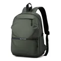 Olive green water-resistant commuter laptop backpack with We Power printing - Army Green