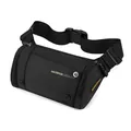 Sac de poitrine bandoulière cylindrique noir pour hommes avec sangle et boucle noire. - Noir