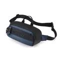 Blue and black multi-functional cross-body chest bag with WE POWER textured strap - Dark Blue