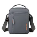 Bolso bandolera impermeable gris oscuro para hombre con logo WEPOWER naranja y asa - Gris