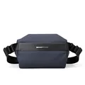 Waterproof navy blue functional crossbody chest bag for men with adjustable strap - Dark Blue