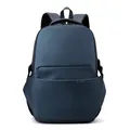 Sac à dos business bleu foncé en tissu mat imperméable avec le logo WE POWER imprimé - Bleu clair