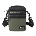 Men's crossbody bag in black and olive green waterproof nylon with adjustable strap - Army Green