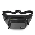 Borsa a tracolla sportiva impermeabile nero e grigio con cinturino regolabile e zip multiple - Grigio