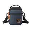 Men's navy blue tactical crossbody bag with orange accents and military styling - Sapphire Blue
