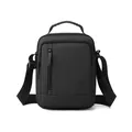 Men's large capacity crossbody bag in waterproof black fabric with sturdy handle - Small / Black