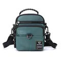 Durable dark green waterproof crossbody bag for men with multiple zipper pockets - Dark Green