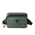 Versatile military green crossbody bag with adjustable strap and multiple zipper compartments - Grey Green
