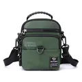 Army green tactical sling bag in water-resistant nylon with multi-pocket design - Grey Green