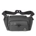 Dark charcoal grey outdoor waist bag made of durable waterproof nylon fabric - Gray