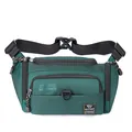 Deep green large capacity nylon waist bag with adjustable strap and durable hardware - Dark Green