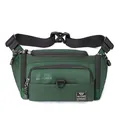 Sac de poitrine d'extérieur vert foncé grande capacité avec bandoulière réglable et poches - Vert Gris