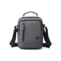 Dark grey waterproof men's crossbody bag with black adjustable strap and top handle - Small / Gray