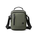 Army green men's large crossbody shoulder bag in waterproof fabric with top handle - Small / Army Green