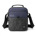 Borsa a tracolla da uomo in motivo mimetico blu scuro realizzata in nylon resistente - Blu scuro
