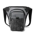 Tactical dark grey and black drop leg bag with camouflage pattern for outdoor cycling - Gray