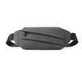 Bolso bandolera gris oscuro impermeable para hombre con diseño plegado multicapa - Gris