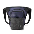 Tactical outdoor leg bag in dark blue with gray digital camouflage pattern design - Dark Blue