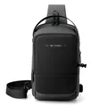 Wasserdichte taktische schwarze Brusttasche für Herren mit WE POWER Logo und Schnalle - Grau