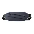 Bolso de pecho impermeable gris oscuro para hombre con diseño plisado - Azul oscuro