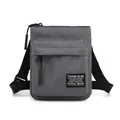 Borsa a tracolla uomo sottile grigio scuro con cinturino regolabile e tasca zip - Grigio