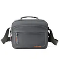 Bolso bandolera gris oscuro para hombre con logo WE POWER naranja y asa resistente - Gris