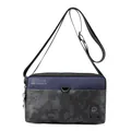 Bolso bandolera de hombre en tejido oxford azul marino y camuflaje con correa ajustable - Azul oscuro