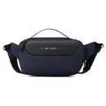 Marsupio sportivo blu scuro con tracolla regolabile e marchio WE POWER sul fronte - Blu scuro