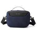 Practical navy blue sports messenger bag with WE POWER print and adjustable wide strap - Small / Dark Blue