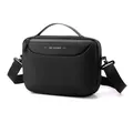 Black high-density nylon crossbody bag with WE POWER logo and adjustable strap - Large / Black