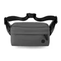 Bolso bandolera de nylon gris impermeable para hombre con correa y bolsillos con cremallera - Gris