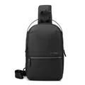 Sac de poitrine noir étanche pour hommes avec port USB et design WEPOWER - Noir