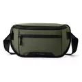Men's outdoor cross-body chest bag in olive green durable nylon fabric with black trim - Army Green