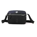 Bolso bandolera para hombre en nailon azul marino y negro con correa ajustable - Azul oscuro