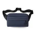 Bolso bandolera de nailon azul oscuro con correa ajustable y doble compartimento - Azul oscuro
