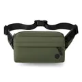 Bandolera de nailon verde oscuro para hombre con correa ajustable y hebilla - Verde Militar