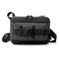 Tactical black and grey functional crossbody bag with adjustable strap and buckle - Gray