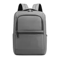 Zaino porta PC impermeabile grigio con tasche multiple a zip e spallacci ampi imbottiti - Grigio