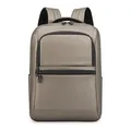 Zaino porta PC aziendale minimalista impermeabile grigio scuro con finitura metallica - Cachi
