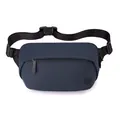 Modern dark blue nylon waist bag with adjustable strap and durable zipper pocket - Dark Blue