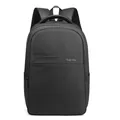 Sac à dos noir imperméable pour ordinateur portable avec design épuré et bretelles rembourrées - Noir