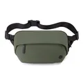 Olive green versatile men's chest bag made of durable nylon with adjustable black strap - Army Green