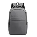 Sac à dos gris foncé minimaliste pour ordinateur portable avec poches latérales - Gris
