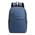 Sac à dos d'ordinateur bleu marine imperméable avec bretelles en maille respirante - Bleu clair