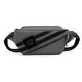 Water-resistant grey crossbody chest bag for men with durable nylon fabric and woven straps - Gray