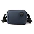Navy blue casual messenger bag with adjustable strap and circular Wepower patch - Dark Blue
