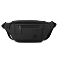Vielseitige schwarze Outdoor-Brusttasche für Herren mit Reißverschluss und Gurtband - Schwarz
