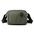 Minimalist military green nylon crossbody bag with black adjustable shoulder strap - Army Green
